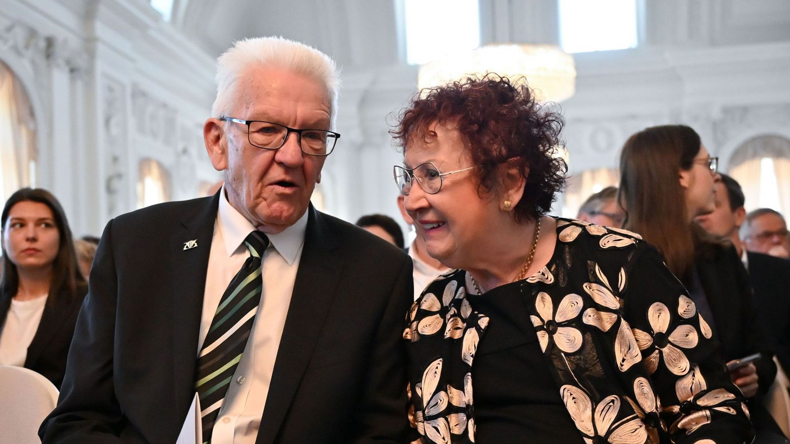 Winfried Kretschmann  und seine Ehefrau Gerlinde Kretschmann.Foto: Katharina Kausche/dpa