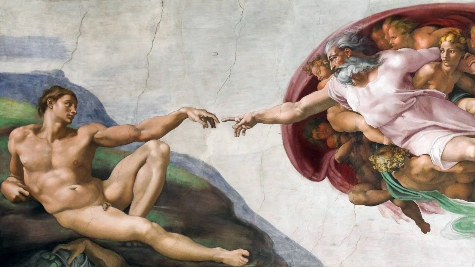 Die Erschaffung Adams: Deckenfresko des Renaissance-Malers Michelangelo Buonarroti in der Sixtinischen Kapelle.Foto: Imago/Yay Images Die Erschaffung Adams: Deckenfresko des Renaissance-Malers Michelangelo Buonarroti in der Sixtinischen Kapelle.Foto: Imago/Yay Images