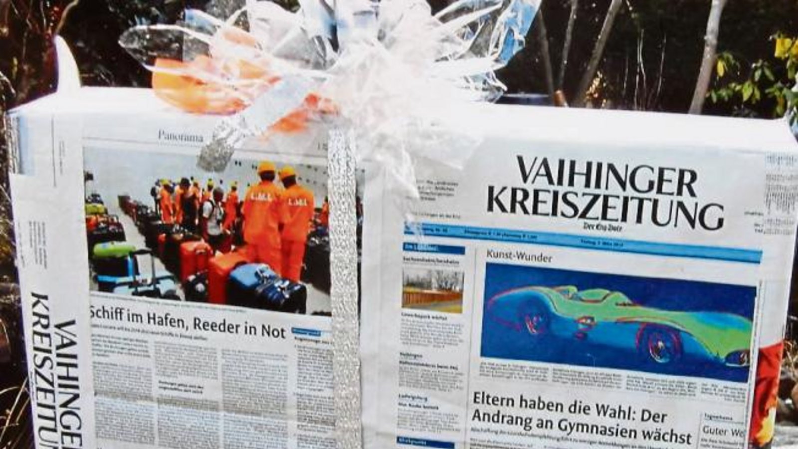Die VKZ eignet sich auch prima als Geschenkpapier – meint Leserin Gudrun Schmid aus Ensingen.