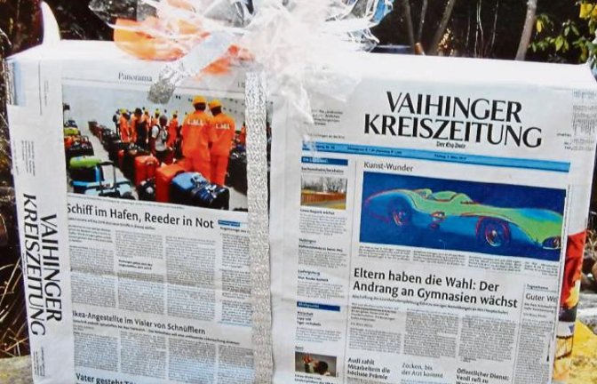 Die VKZ eignet sich auch prima als Geschenkpapier – meint Leserin Gudrun Schmid aus Ensingen.