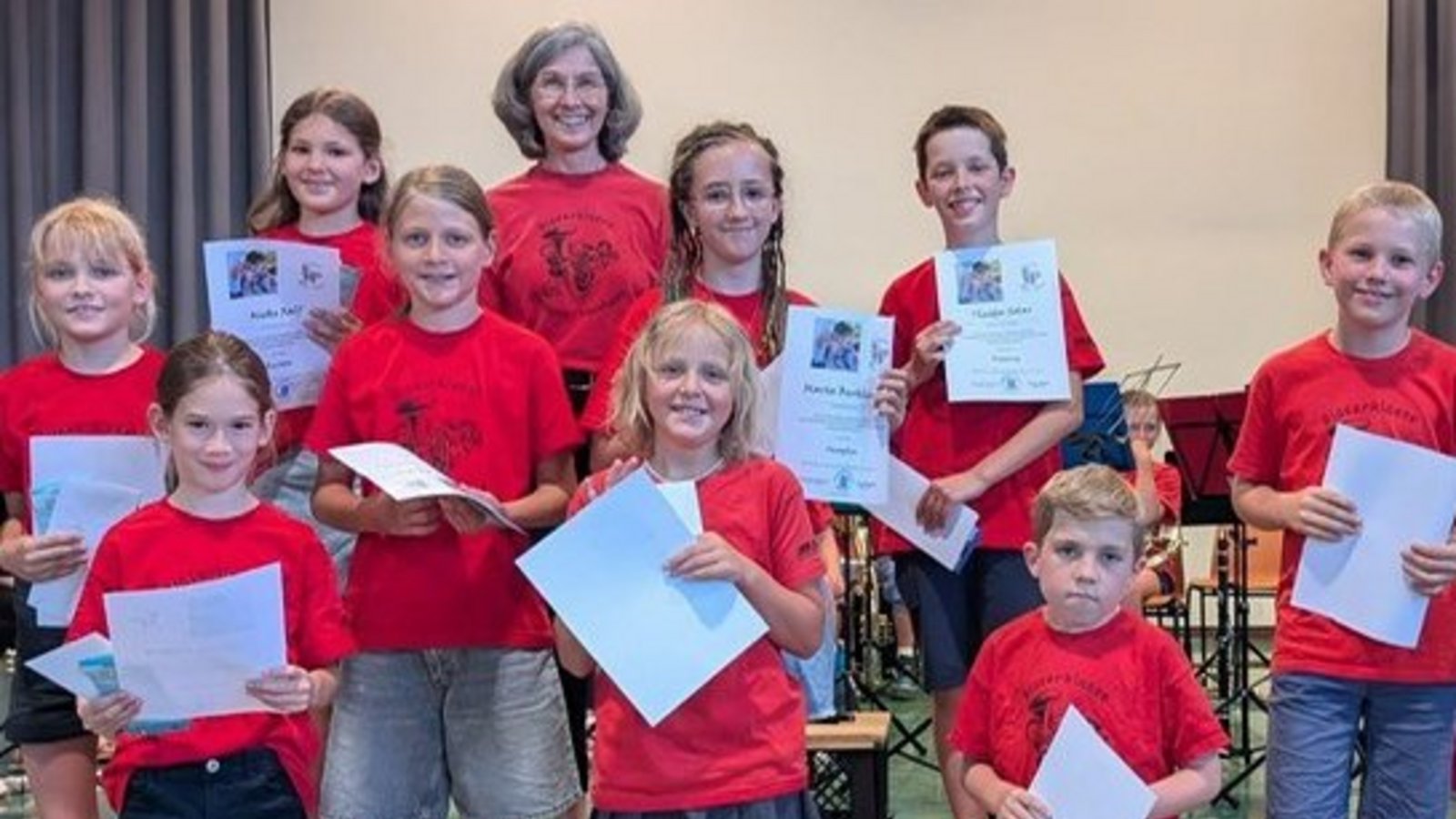 Kinder der Bläserklassen Horrheim-Ensingen. Foto: p Kinder der Bläserklassen Horrheim-Ensingen. Foto: p