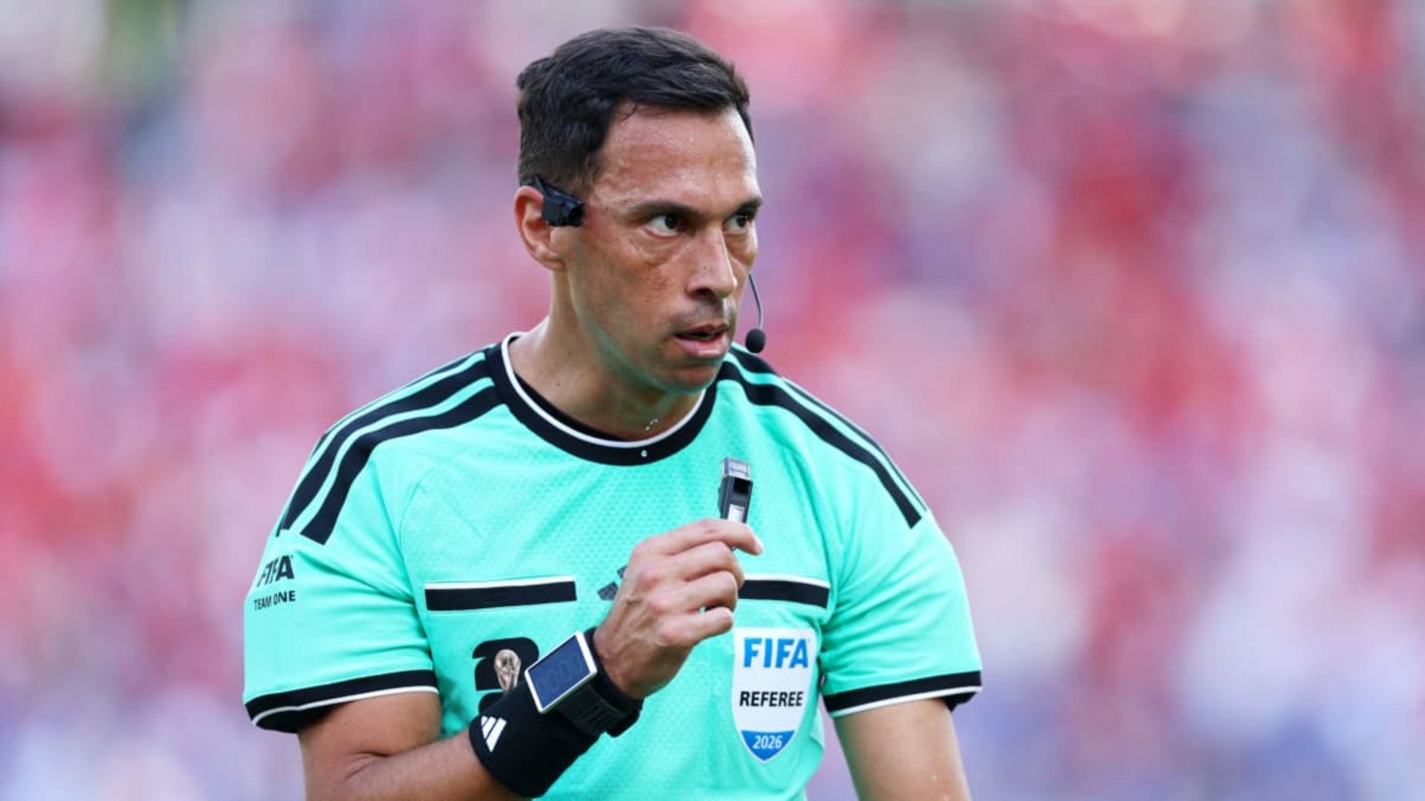 Schiedsrichter Facundo Tello leitet das Viertelfinale Frankreich gegen Marokko bei der Fußball-WM 2026.FRANCOIS NEL/AFP