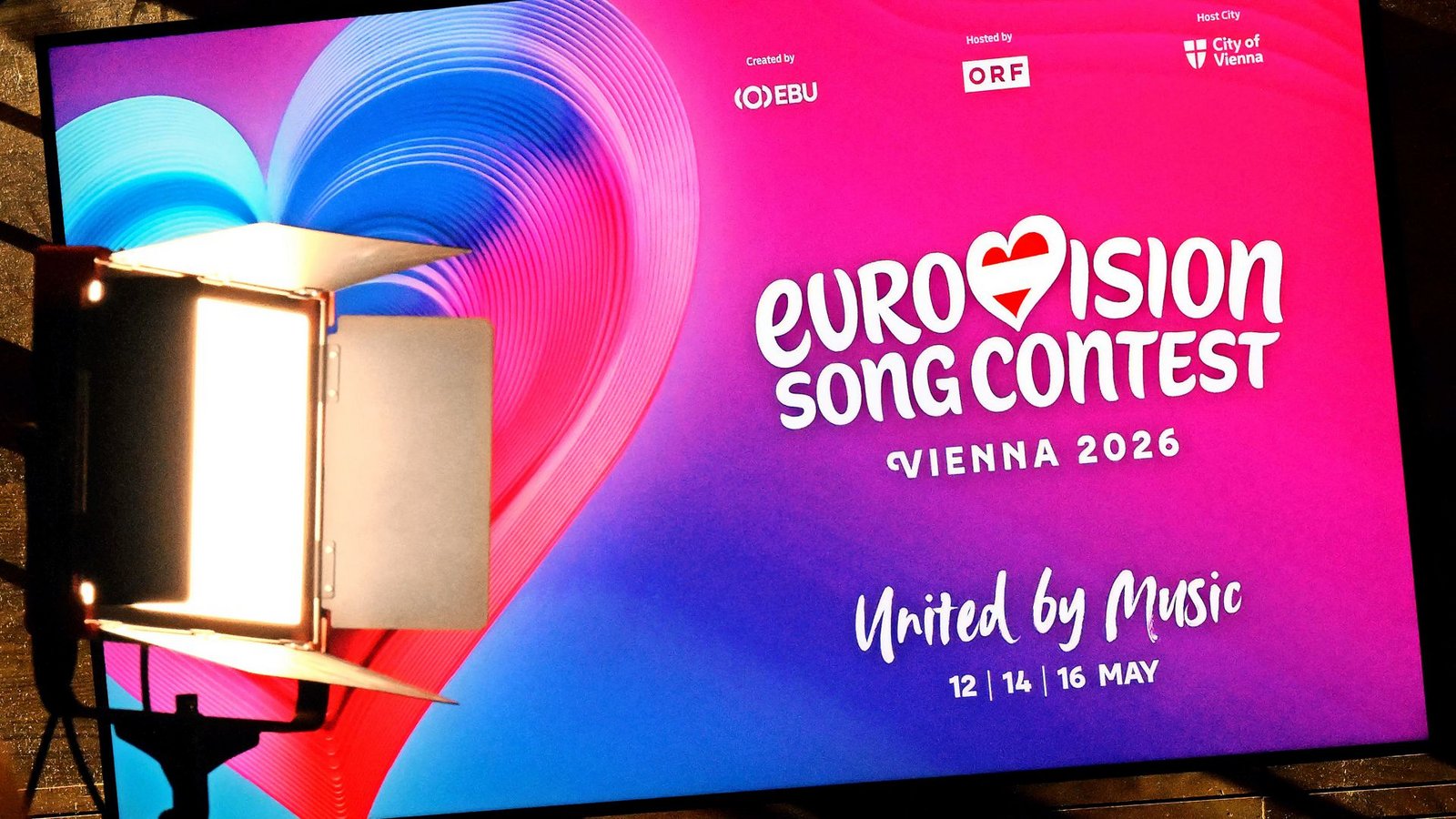 Der ESC in Wien wirbt bereits für sich.Foto: dpa/Harald Schneider Der ESC in Wien wirbt bereits für sich.Foto: dpa/Harald Schneider