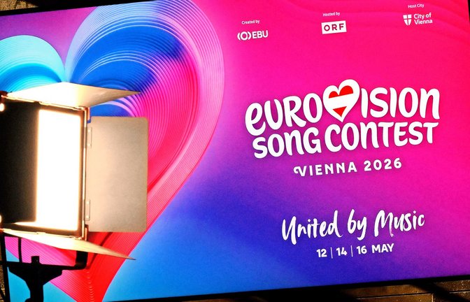 Der ESC in Wien wirbt bereits für sich.<span class='image-autor'>Foto: dpa/Harald Schneider</span>