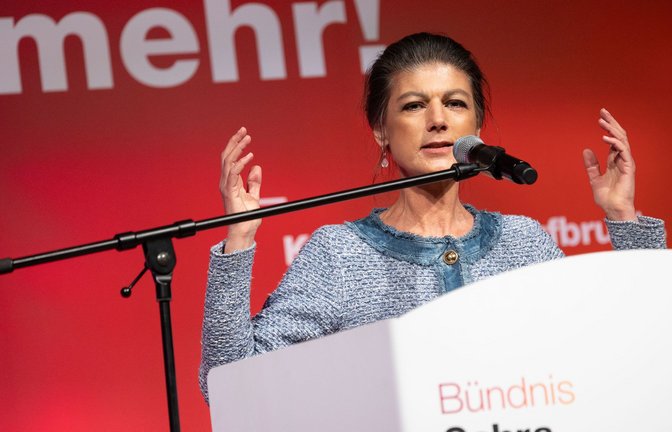 Sahra Wagenknecht vom BSW bei einem Wahlkampfauftritt in der Stuttgarter Liederhalle.<span class='image-autor'>Foto: Lichtgut/Leif Piechowski</span>