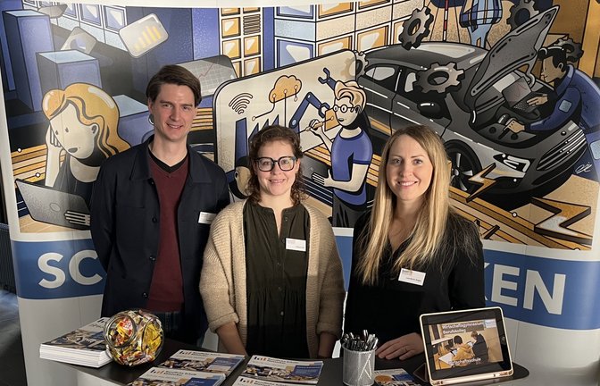 Infostand beim Tag der offenen Tür an der Beruflichen Schule Mühlacker.  <span class='image-autor'>Foto: LE</span>