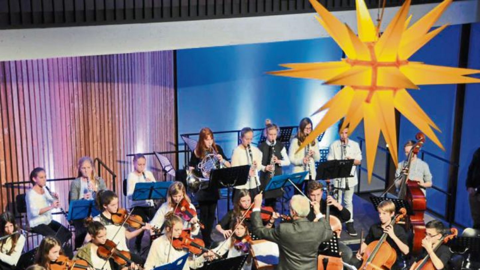 Das Juniororchester des Lichtenstern-Gymnasiums bei seinem Auftritt. Foto: p