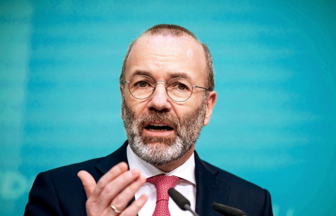 Der Vorsitzende der Europäischen Volkspartei (EVP), Manfred Weber (CSU).<span class='image-autor'>Foto: Michael Kappeler/dpa</span>