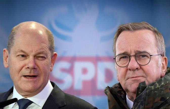Verteidigungsminister Boris Pistorius (rechts) will Olaf Scholz nicht als Bundeskanzler beerben.<span class='image-autor'>Foto: SVEN SIMON/Frank Hoermann / SVEN SIMON</span>