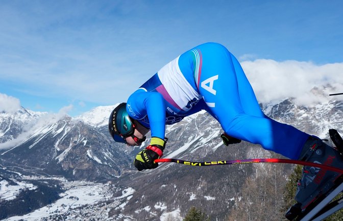 Giovanni Franzoni im Abfahrtstraining in Bormio.<span class='image-autor'>Foto: Julia Demaree Nikhinson</span>