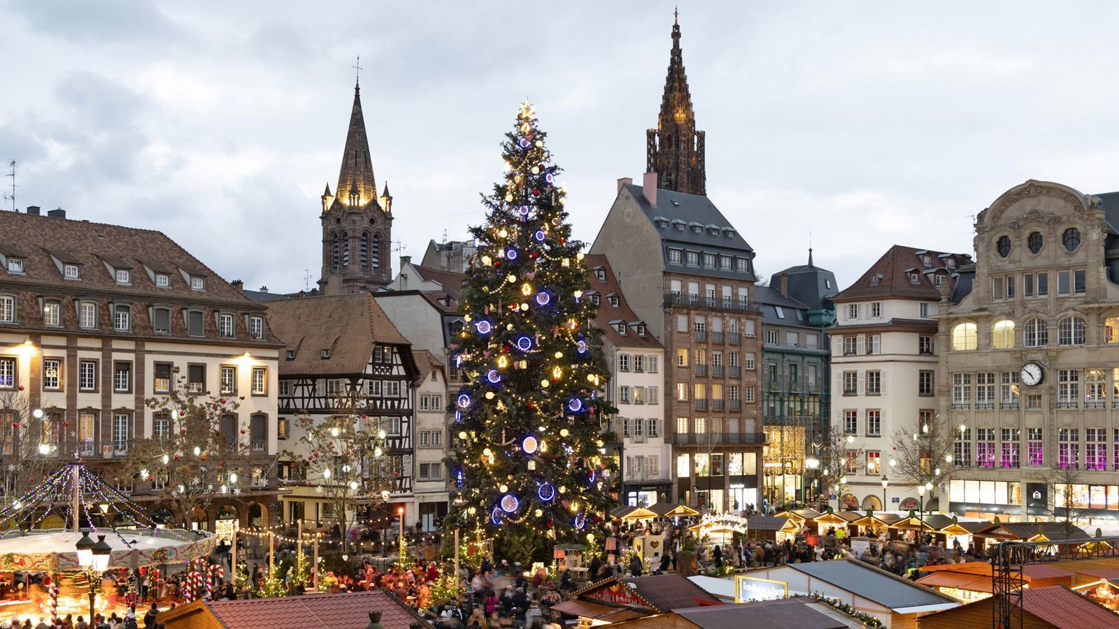 Der Christbaum steht auf dem Place Kléber.Foto: &nbsp;