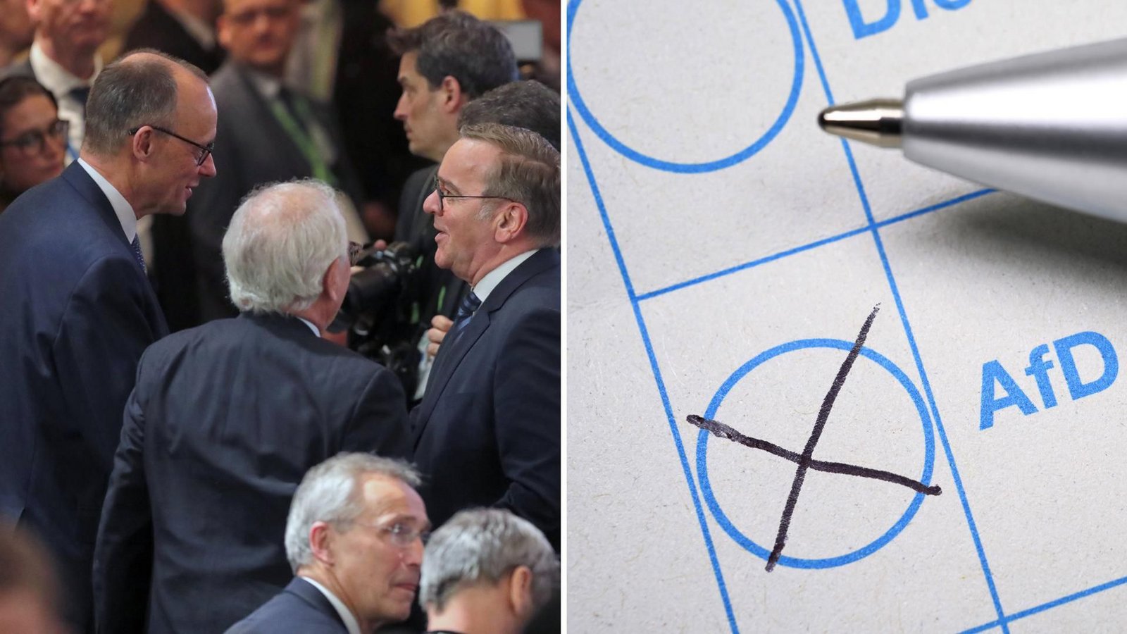 Im „Politbarometer“ des ZDF ist die in Teilen rechtsextreme AfD erstmals stärkste Kraft. Die Umfrage erhebt auch Daten zur Beliebtheit von Politikern. Wie schnitten Merz, Pistorius und Co. ab?Foto: IMAGO/Björn (links) | dpa (rechts)