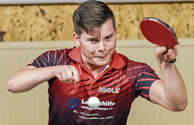 Johannes Lehrer zeigte sich in blendender Spiellaune. Großglattbachs Nummer zwei holte gegen Diefenbach zwei Einzelsiege. Foto: Archiv/Leitner