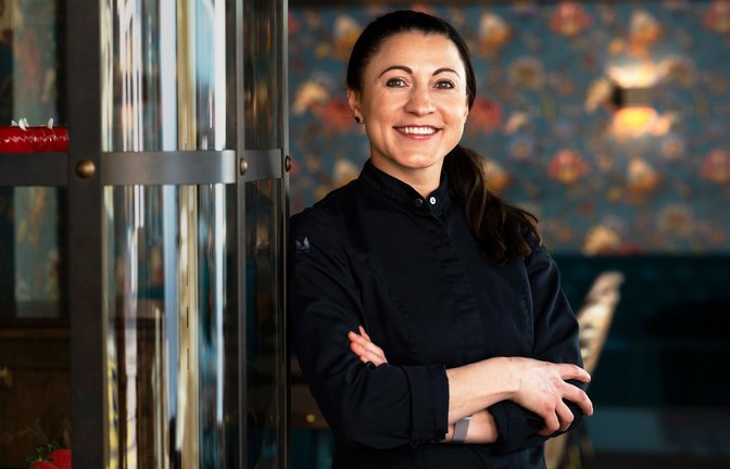 Felicia Ludwig in ihrem Atelier für Confiserie in Zürich<span class='image-autor'>Foto: Joey Timmann</span>