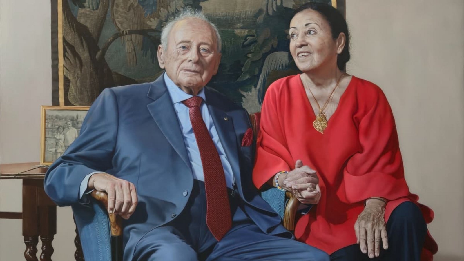 Massimiliano Pirontis Porträt von Reinhold und Carmen Würth (Ausschnitt) hängt in den Räumen der Familie. In der Ausstellung in Nürtingen (Eröffnung am Montag, 19. Oktober, 19.30 Uhr) ist eine Studie des Bildes zu sehen.Massimiliano Pironti/Sammlung Würth Massimiliano Pirontis Porträt von Reinhold und Carmen Würth (Ausschnitt) hängt in den Räumen der Familie. In der Ausstellung in Nürtingen (Eröffnung am Montag, 19. Oktober, 19.30 Uhr) ist eine Studie des Bildes zu sehen.Massimiliano Pironti/Sammlung Würth