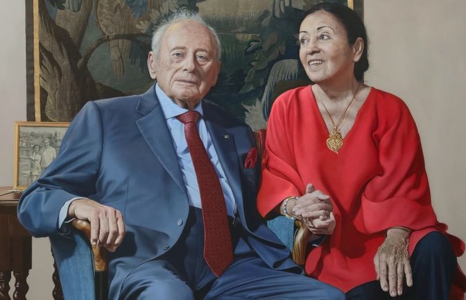 Massimiliano Pirontis Porträt von Reinhold und Carmen Würth (Ausschnitt) hängt in den Räumen der Familie. In der Ausstellung in Nürtingen (Eröffnung am Montag, 19. Oktober, 19.30 Uhr) ist eine Studie des Bildes zu sehen.<span class='image-autor'>Massimiliano Pironti/Sammlung Würth</span>