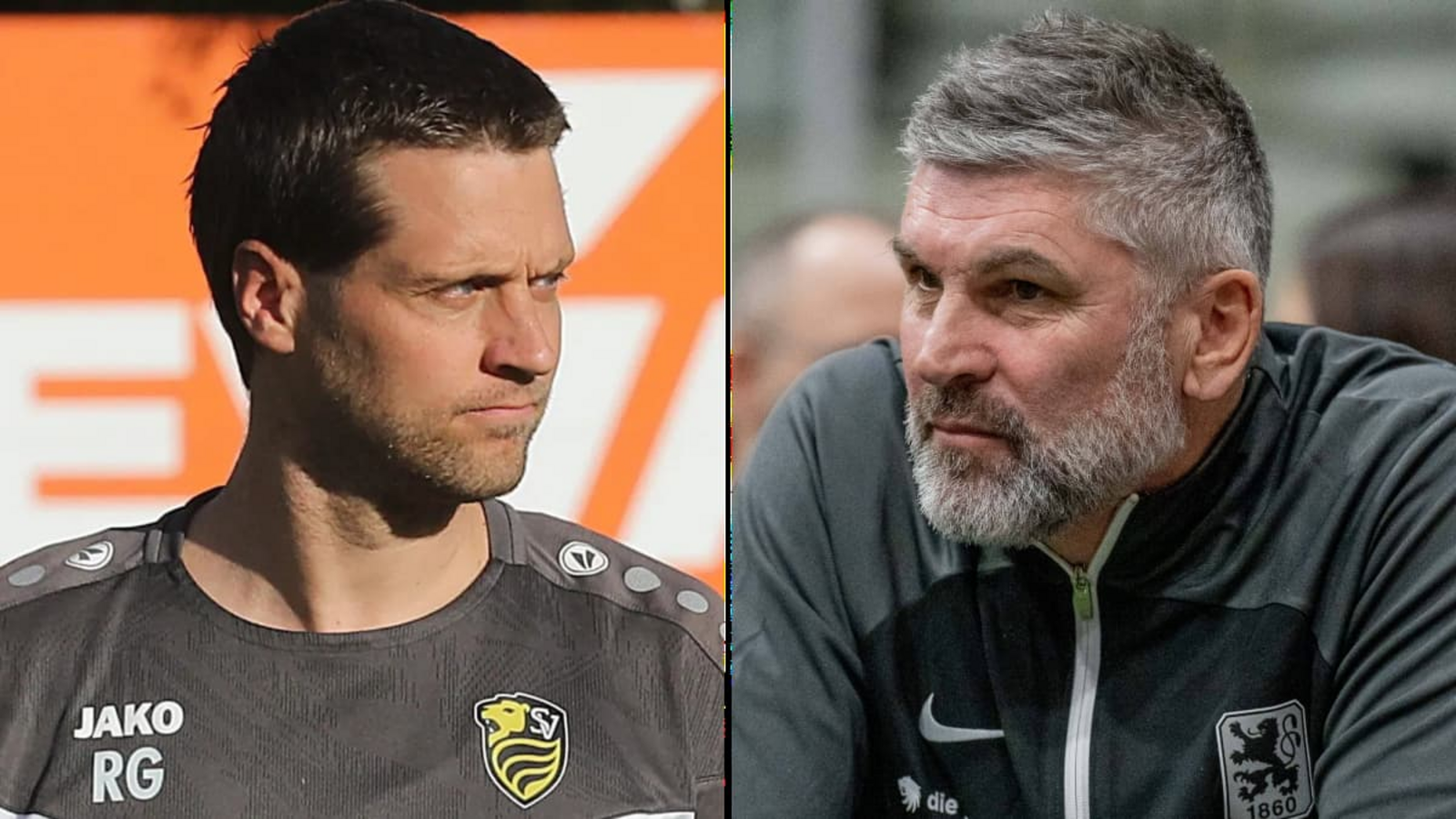 Zwei Trainer im Duell: Robert Gitschier (li.) führt den SV Leonberg/Eltingen ins Rennen, Uwe Wolf (re., beim TSV 1860 München 2023) coacht den TSV Gaildorf.Andreas Gorr, IMAGO / Eibner Zwei Trainer im Duell: Robert Gitschier (li.) führt den SV Leonberg/Eltingen ins Rennen, Uwe Wolf (re., beim TSV 1860 München 2023) coacht den TSV Gaildorf.Andreas Gorr, IMAGO / Eibner