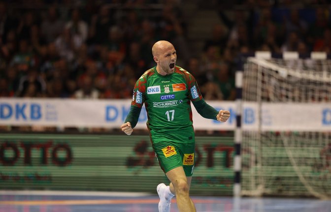 Der SC Magdeburg bejubelt die deutsche Meisterschaft.<span class='image-autor'>Foto: Jan Woitas/dpa</span>