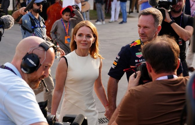 Red-Bull-Teamchef Christian Horner und seine Ehefrau Geri Halliwell beim Großen Preis von Bahrain.<span class='image-autor'>Foto: David Davies/PA Wire/dpa</span>