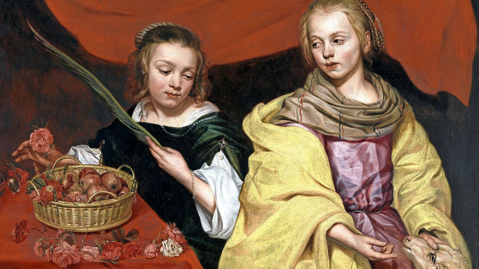 Die Heiligen Agnes und Dorothea (um 1655) wirken auf dem Bild von Michaelina Wautiers wie Mädchen von nebenan.Foto: Rik Klein Gotink Die Heiligen Agnes und Dorothea (um 1655) wirken auf dem Bild von Michaelina Wautiers wie Mädchen von nebenan.Foto: Rik Klein Gotink