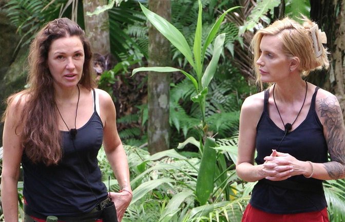 Die Dschungelfreundinnen Simone Ballack und Mirja du Mont werden getrennt.<span class='image-autor'>Foto: RTL/dpa</span>