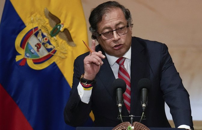 Kolumbiens Präsident Gustavo Petro hat einen Abbruch der diplomatischen Beziehungen zu Israel angekündigt.<span class='image-autor'>Foto: dpa/Fernando Vergara</span>