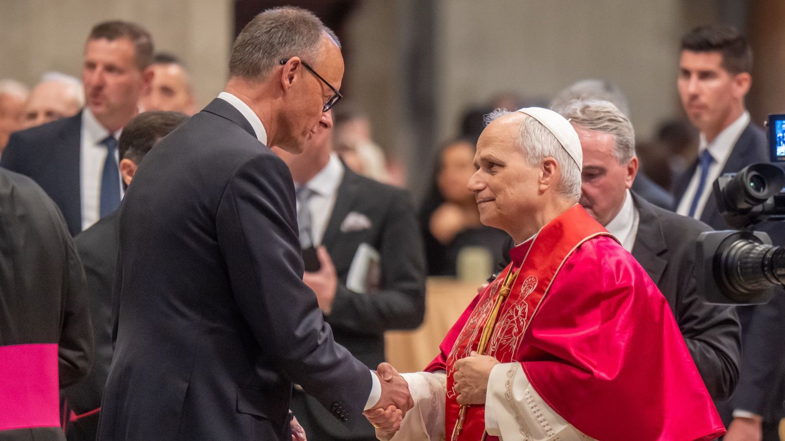 Bundeskanzler Friedrich Merz bei der Amtseinführung von Papst Leo XIV. in Rom.Foto: dpa/Michael Kappeler Bundeskanzler Friedrich Merz bei der Amtseinführung von Papst Leo XIV. in Rom.Foto: dpa/Michael Kappeler