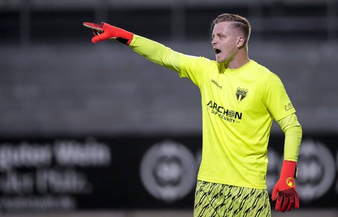 Keeper Benedikt Grawe zeigte kurz dem Spielende eine wichtige Parade.<span class='image-autor'>Imago/Zimmermann</span>