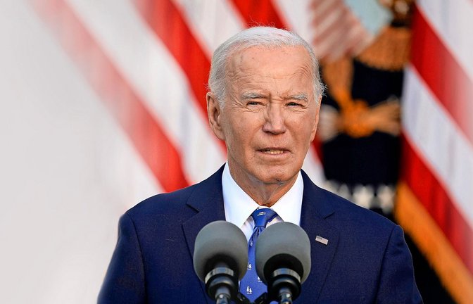 Joe Biden bei einer Pressekonferenz im Rosengarten des Weißen Hauses<span class='image-autor'>Foto: dpa/
Manuel Balce Ceneta</span>