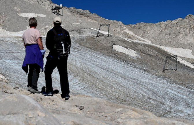 Nur eine von vielen Folgen der Klimaerwärmung: Gletscher wie der Nördliche Schneeferner auf der Zugspitze stehen kurz vor dem Verschwinden.<span class='image-autor'>Foto: dpa/Angelika Warmuth</span>