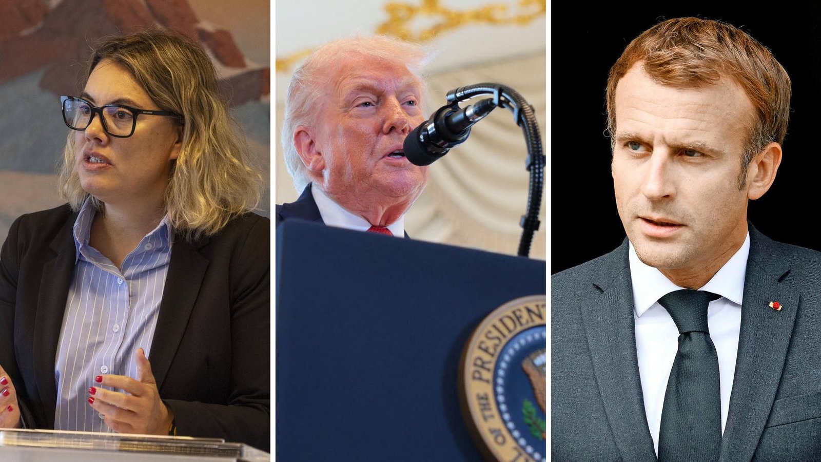 Die grönländische Ministerin Naaja Nathanielsen lobte Europas Reaktionen auf Trumps angekündigte Zusatzzölle, Frankreichs Präsident Emmanuel Macron nannte die Zölle „inakzeptabel“.Foto: IMAGO/Ritzau Scanpix/IMAGO/Christian Klindt Soelbeck/Odd ANDERSEN and STEPHANE MAHE/AFP Die grönländische Ministerin Naaja Nathanielsen lobte Europas Reaktionen auf Trumps angekündigte Zusatzzölle, Frankreichs Präsident Emmanuel Macron nannte die Zölle „inakzeptabel“.Foto: IMAGO/Ritzau Scanpix/IMAGO/Christian Klindt Soelbeck/Odd ANDERSEN and STEPHANE MAHE/AFP