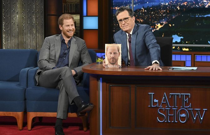 Prinz Harry war im Januar zu Gast in Stephen Colberts „Late Show“.<span class='image-autor'>Foto: dpa/Scott Kowalchyk</span>