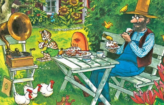 Der schwedische Kinderbuchautor und Illustrator Sven Nordvist feiert 80. Geburtstag – seine Helden Pettersson und Findus würden bei diesem Anlass Pfannkuchentorte kredenzen.<span class='image-autor'>Foto: Oettinger-Verlag/Sven Nordqvist</span>