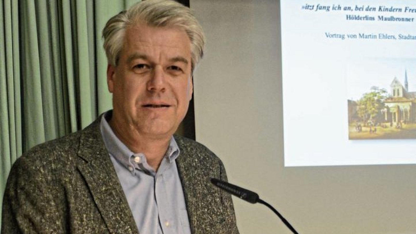 Martin Ehlers berichtete von Friedrich Hölderlins Umfeld in Maulbronn. Foto: Stahlfeld Martin Ehlers berichtete von Friedrich Hölderlins Umfeld in Maulbronn. Foto: Stahlfeld