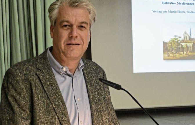 Martin Ehlers berichtete von Friedrich Hölderlins Umfeld in Maulbronn.  Foto: Stahlfeld