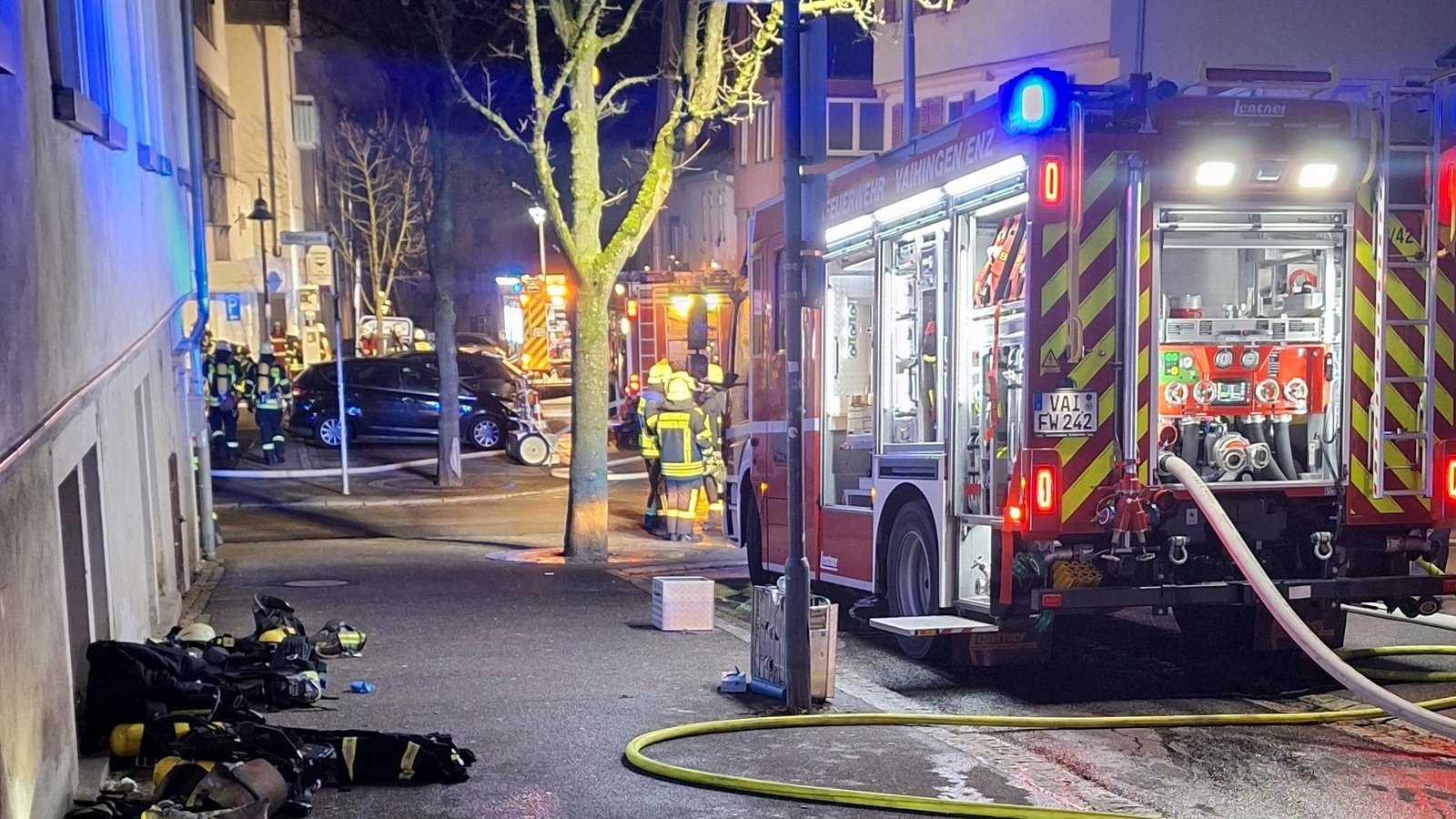 Feuerwehreinsatz am frühen Donnerstagmorgen. Foto: Mross