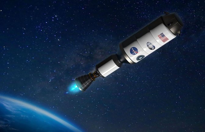 So könnte die atomgetriebene Rakete, die einmal zum Mars fliegen soll, aussehen.<span class='image-autor'>Foto: Nasa/DARPA</span>