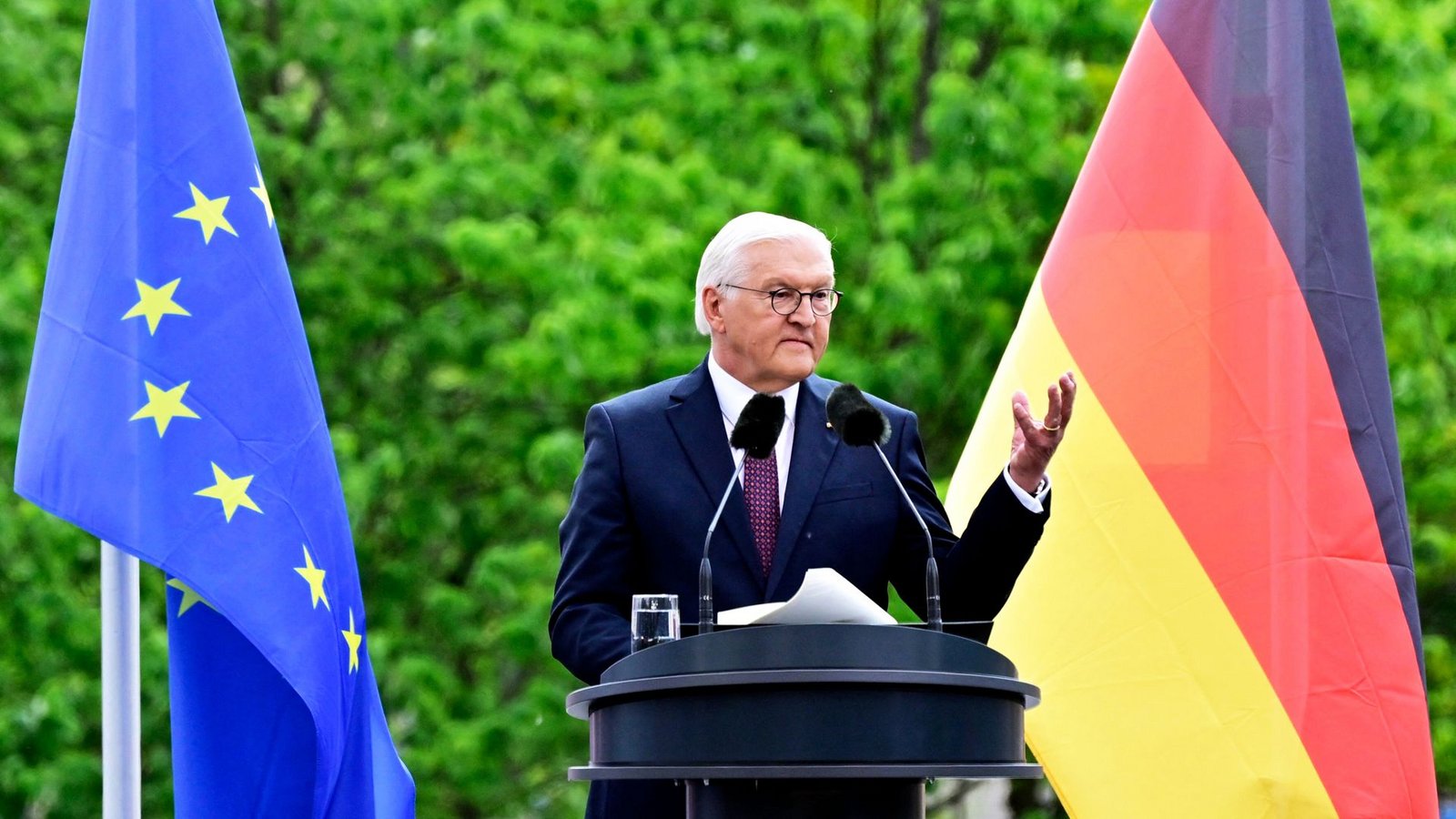 Frank-Walter Steinmeier spricht beim Staatsakt in Berlin.Foto: AFP/John Macdougall
