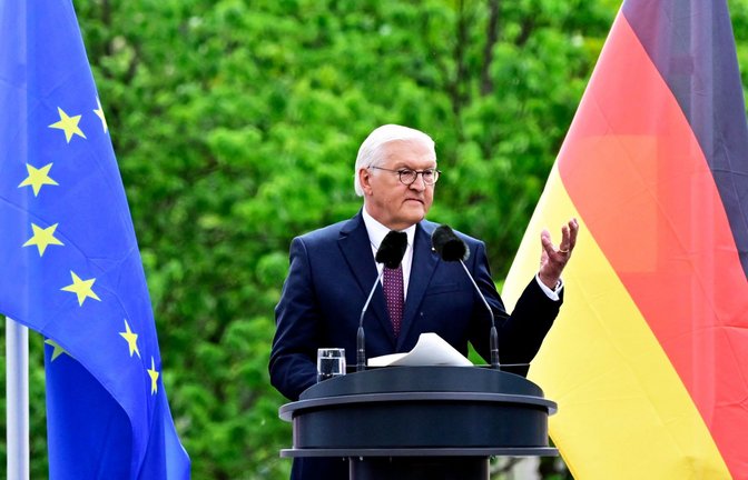 Frank-Walter Steinmeier spricht beim Staatsakt in Berlin.<span class='image-autor'>Foto: AFP/John Macdougall</span>