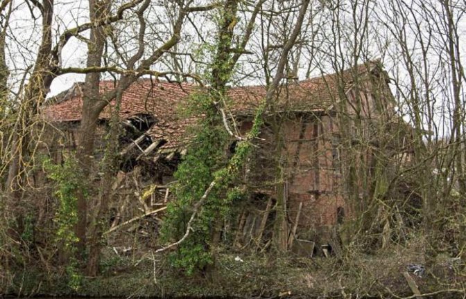 Hans-Joachim Rösner hat festgehalten, wie ein Stück Vaihinger Geschichte in Form der Sägmühle auf der Enzinsel zerfällt.