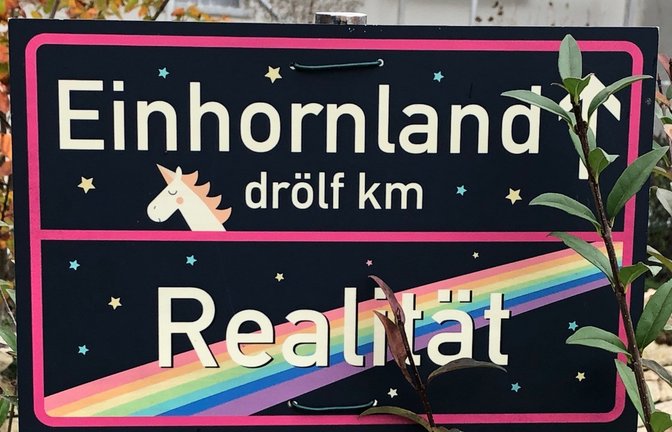 Im Neubaugebiet „Illinger Höhe“ in Ensingen weiß man in welche Richtung es ins Einhornland geht und vor allem wie weit es ist. <span class='image-autor'>Foto: Hilgers</span>