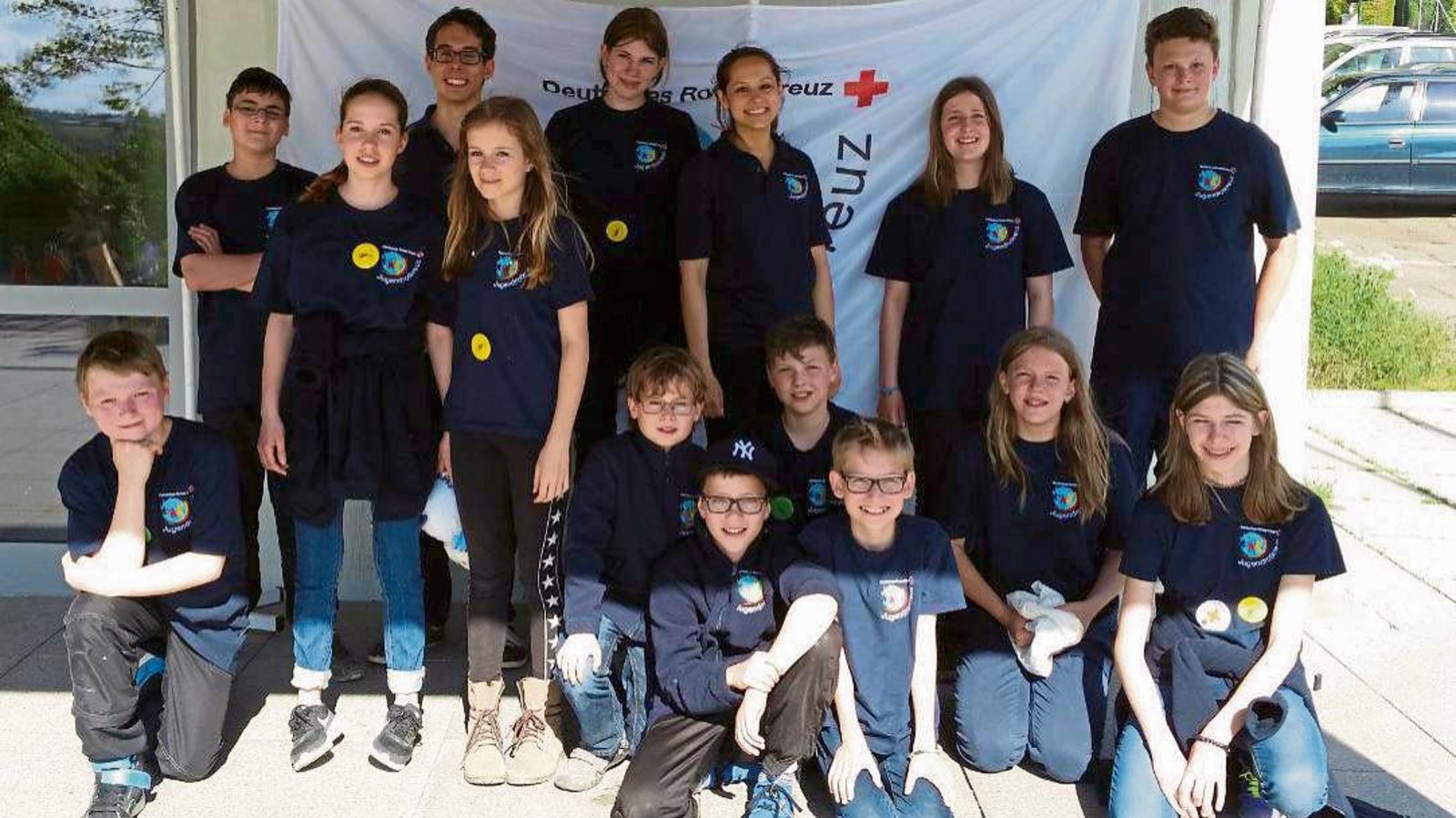 Freude herrscht bei den erfolgreichen Mitgliedern des Jugendrotkreuzes vom DRK-Ortsverein Eberdingen. Foto: p Freude herrscht bei den erfolgreichen Mitgliedern des Jugendrotkreuzes vom DRK-Ortsverein Eberdingen. Foto: p