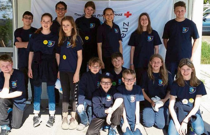 Freude herrscht bei den erfolgreichen Mitgliedern des Jugendrotkreuzes vom DRK-Ortsverein Eberdingen.  Foto: p