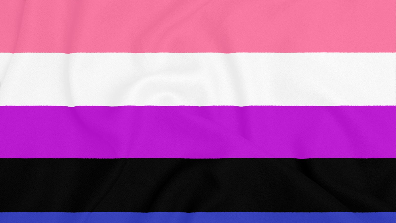 Genderfluid-Flagge: Die Genderfluid Pride Flagge hat fünf horizontale Streifen in Rosa, Weiß, Lila, Schwarz und Blau. Der rosa Streifen steht für Weiblichkeit, der blaue Streifen für Männlichkeit, der violette Streifen für Weiblichkeit und Männlichkeit, der schwarze Streifen für die Abwesenheit von Geschlecht und der weiße Streifen für alle Geschlechter. Diese Flagge steht für die Fluidität und Variabilität der Geschlechtsidentität und erkennt an, dass sich das Geschlecht einer Person im Laufe der Zeit ändern kann und nicht auf eine einzige Kategorie beschränkt ist.Foto: Serhii Yevdokymov/Shutterstock