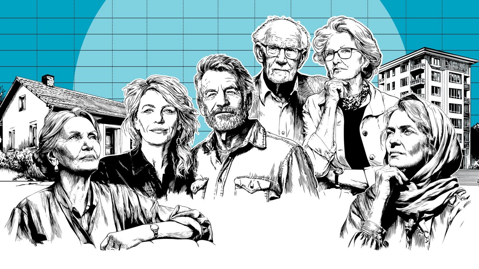 Die Analyse des Sozial-Klimarats ordnet alle Haushalte in Deutschland einer von 16 fiktiven Wärmewende-Personas zu.Foto: KI (Midjourney)/Montage: Ruckaberle