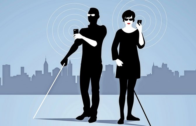 Handy und Computer können Blinden im Alltag helfen, aber an vielen Stellen gibt es noch Mängel.<span class='image-autor'>Foto: Adobe Stock/LaInspiratriz</span>