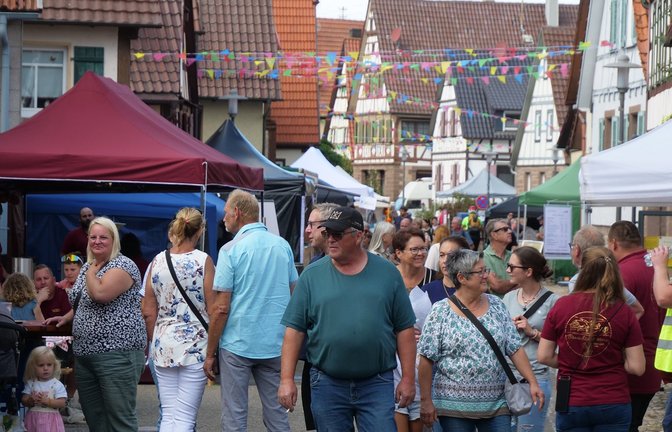 Nach mehreren Jahren Pause wieder volle Gassen im Schützinger Ortskern: Zwei Tage lang laden zahlreiche Stände und Aktionen am Wochenende zum Bummeln und Mitmachen ein. Schon zum Auftakt am Samstag ist richtig viel los. <span class='image-autor'>Fotos: Friedrich</span>