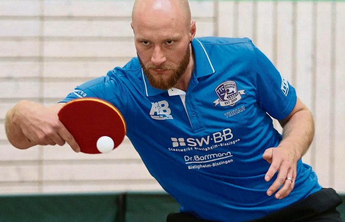 Oliver Herbrik spielte auch gegen Birkmannsweiler wieder groß auf. Der Bietigheimer verlor kein einziges Match. Foto: Baumann