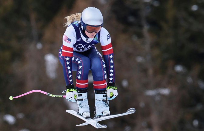 Lindsey Vonn im Abfahrtstraining in Cortina d’Ampezzo.<span class='image-autor'>Foto: Marco Trovati/AP/dpa</span>