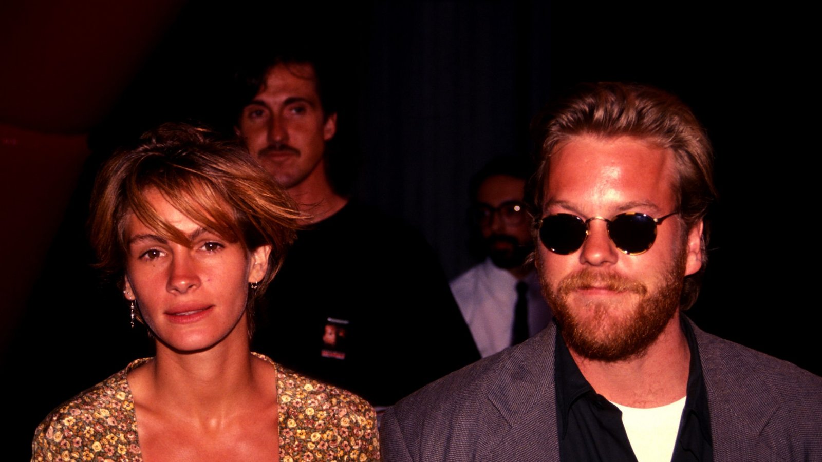1991: Am Set von "Flatliners" verliebte sich Roberts 1990 in Kiefer Sutherland (r.). Ein Jahr später beendete sie die Beziehung kurz vor der geplanten Hochzeit.Foto: Bart Sherkow/ Shutterstock